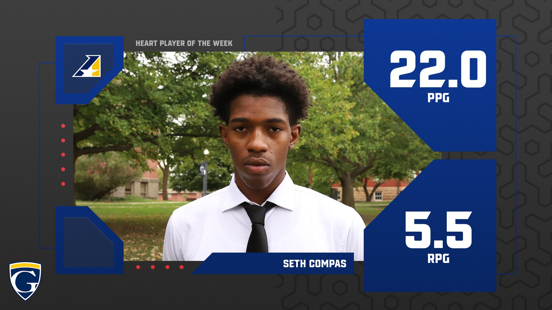 Compas Captures Second Heart Men&rsquo;s Basketball Player of the Week