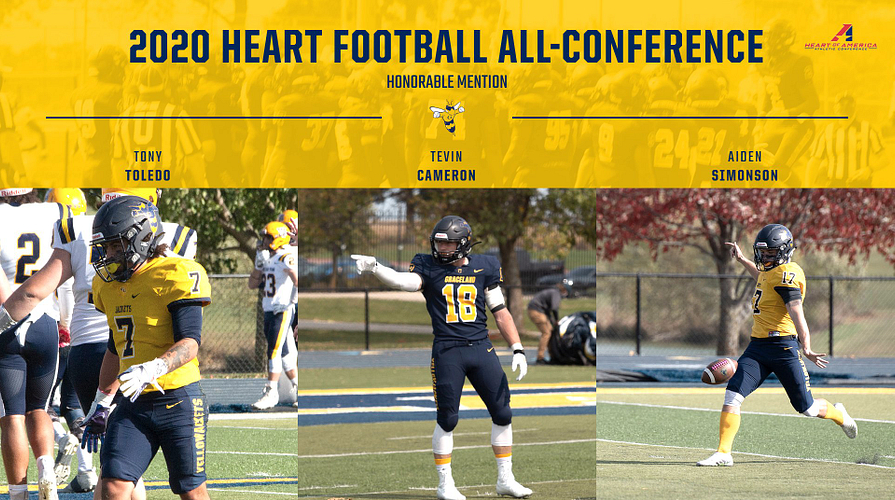 Three Yellowjackets Earn Heart Football All-Conference Status