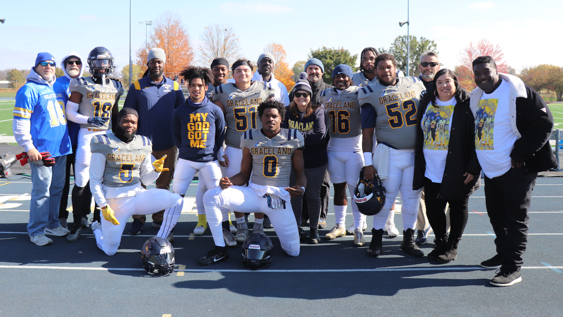 Graceland Dominates Clarke, 49-7, Behind Ross's Five-Touchdown Performance