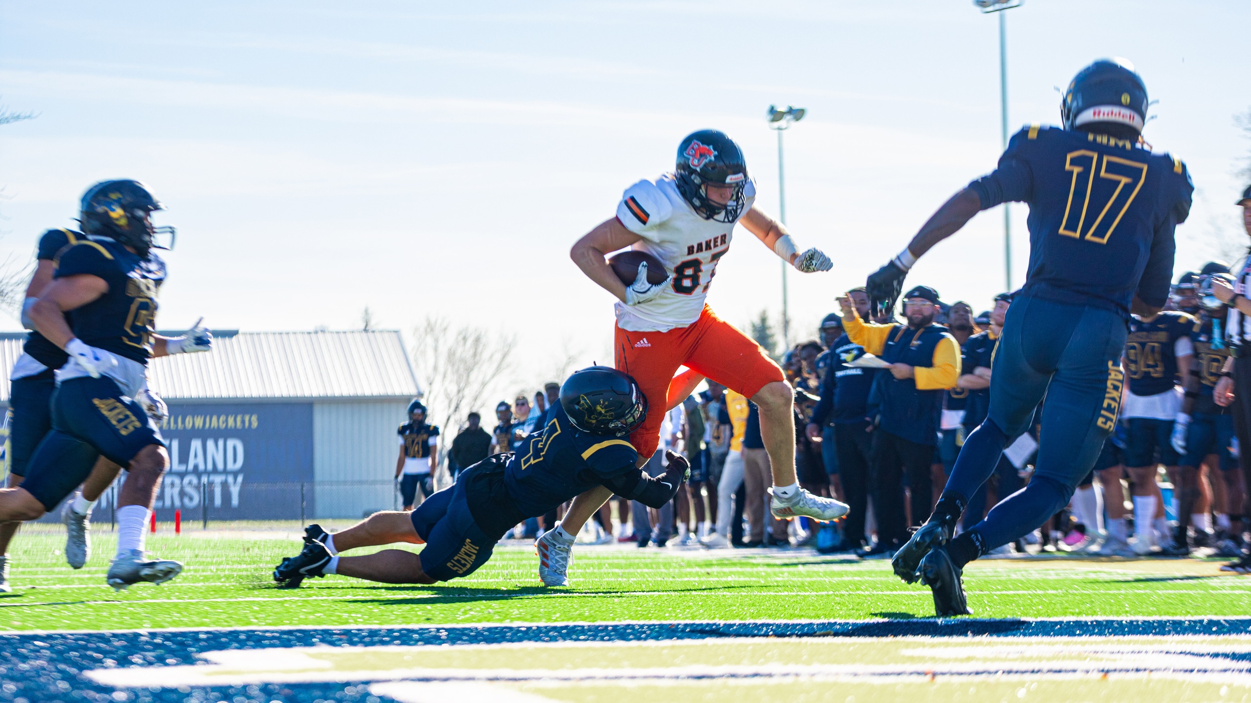Graceland Football Falls in Season Finale Shootout to Baker, 41&ndash;38