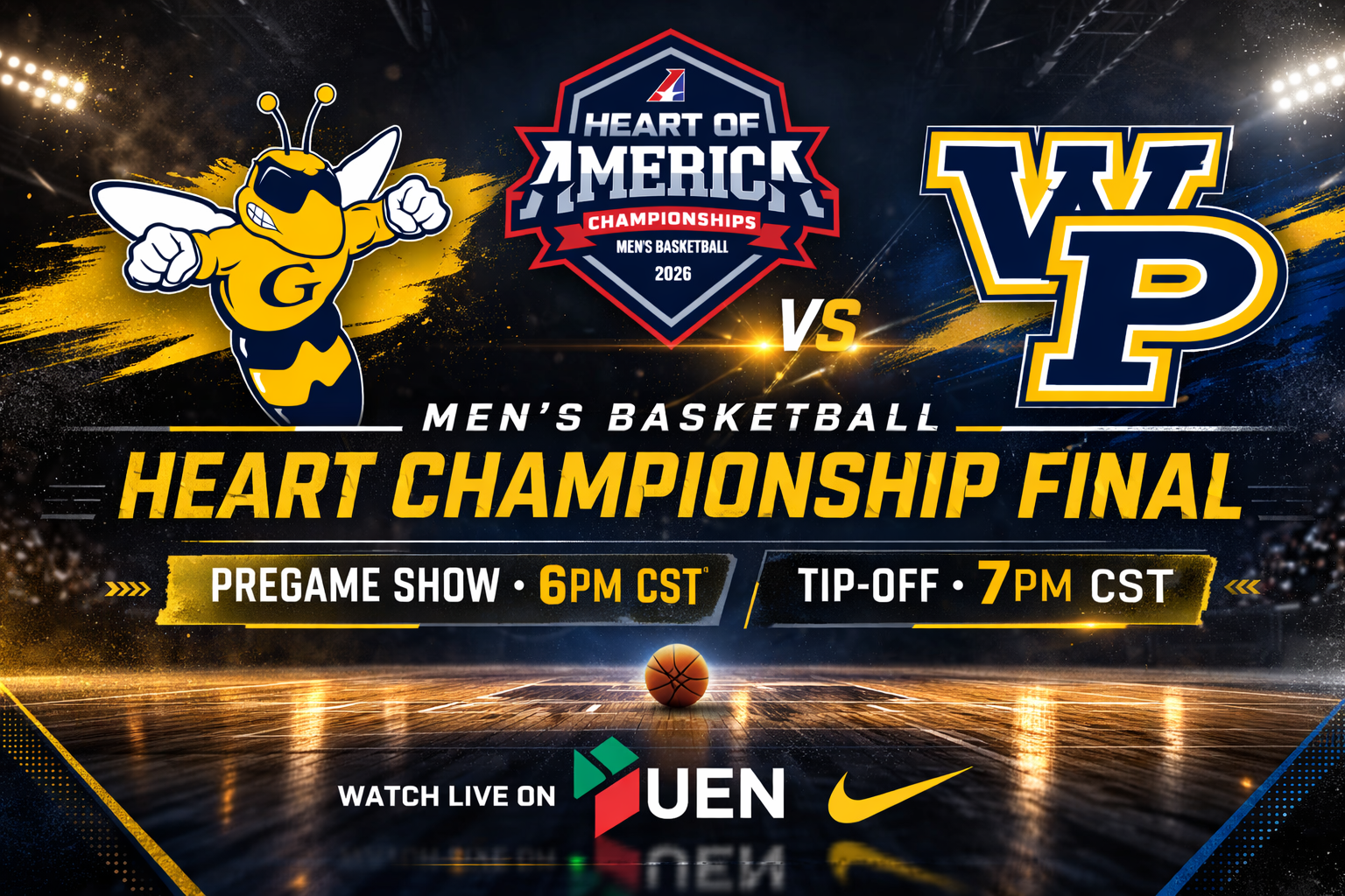 Watch Live! Heart Pregame Show (6pm) and Men's Championship Game