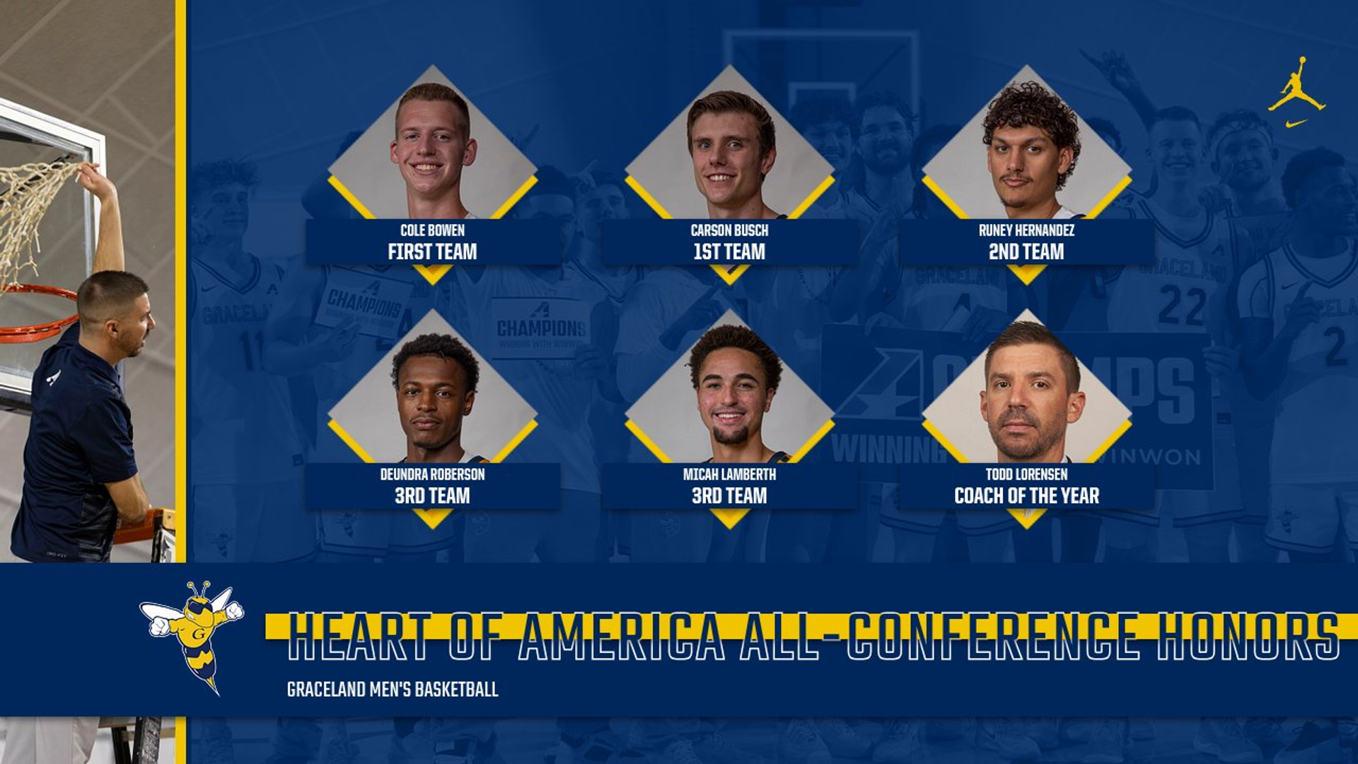 No. 24 Graceland Places Five on Heart All-Conference Team, Lorensen COY