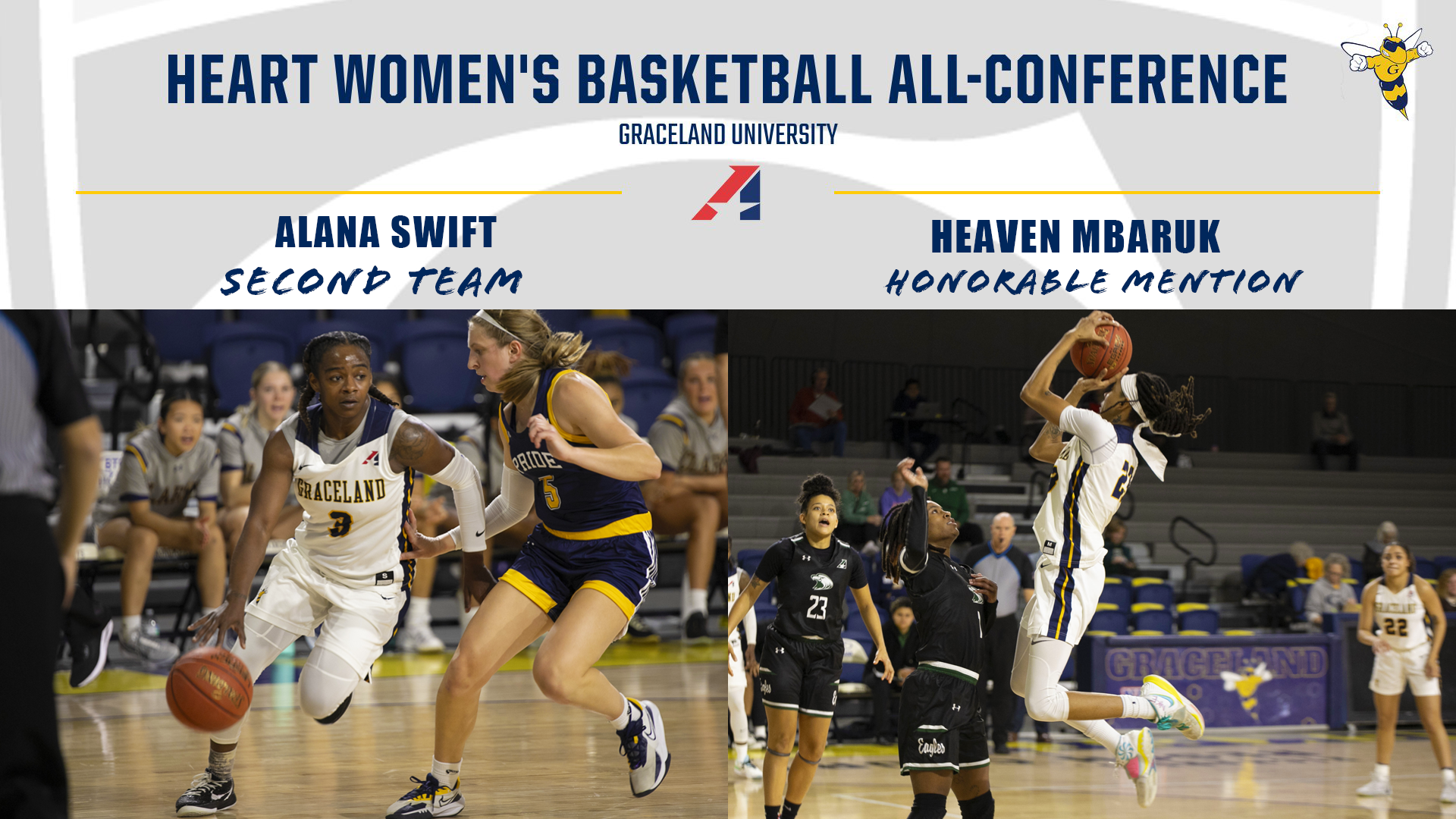 Swift and Mbaruk Earn 2024 Heart Women&rsquo;s Basketball All-Conference Honors