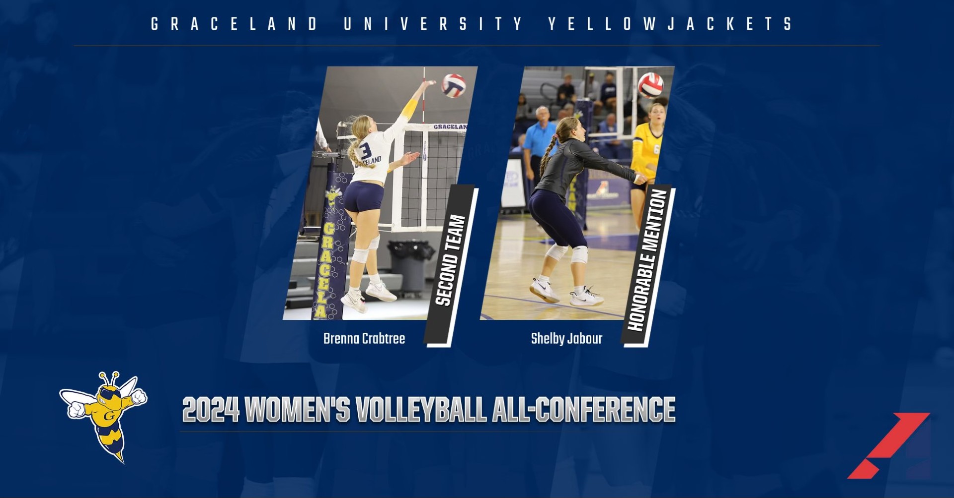 GU Volleyball Standouts Crabtree and Jabour Earn HAAC Honors