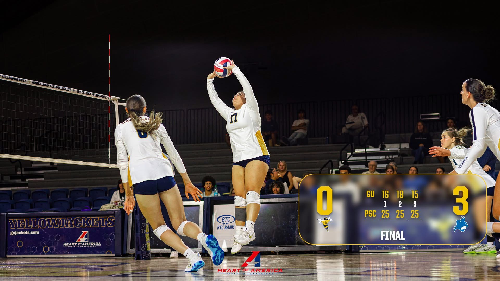 Graceland Falls in Straight Sets to Peru State in Heart Matchup